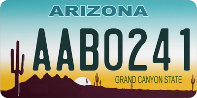 AZ license plate AAB0241