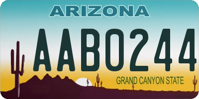 AZ license plate AAB0244