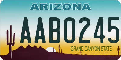 AZ license plate AAB0245