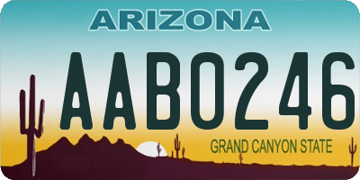 AZ license plate AAB0246