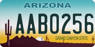 AZ license plate AAB0256