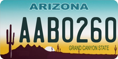 AZ license plate AAB0260