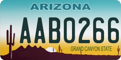 AZ license plate AAB0266