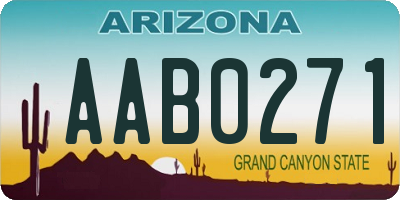 AZ license plate AAB0271