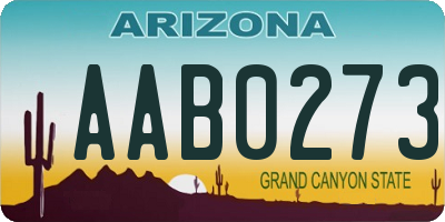 AZ license plate AAB0273