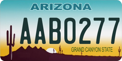 AZ license plate AAB0277