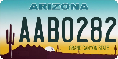 AZ license plate AAB0282