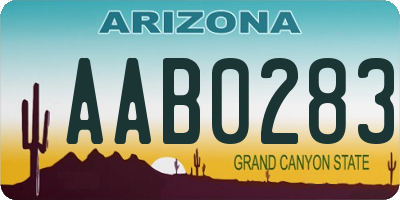 AZ license plate AAB0283