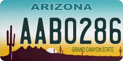 AZ license plate AAB0286