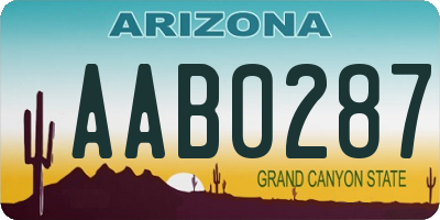 AZ license plate AAB0287