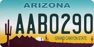 AZ license plate AAB0290