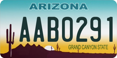 AZ license plate AAB0291