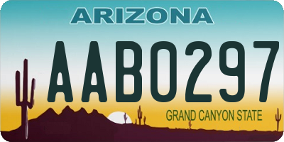AZ license plate AAB0297