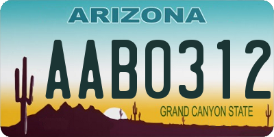 AZ license plate AAB0312