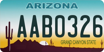 AZ license plate AAB0326