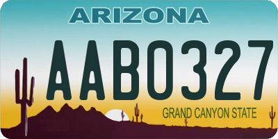 AZ license plate AAB0327