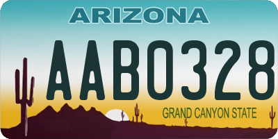 AZ license plate AAB0328