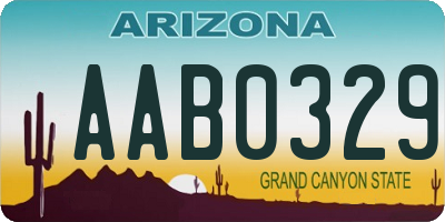 AZ license plate AAB0329