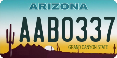 AZ license plate AAB0337