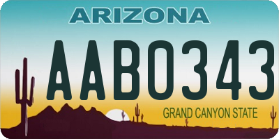 AZ license plate AAB0343