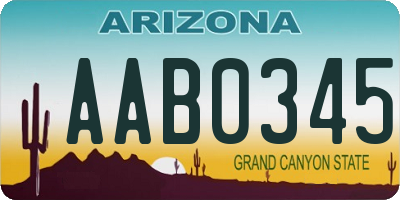 AZ license plate AAB0345