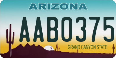 AZ license plate AAB0375