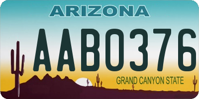 AZ license plate AAB0376