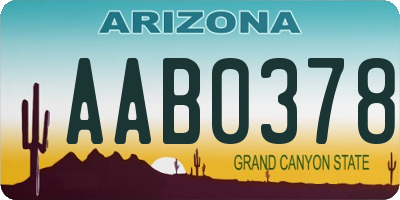 AZ license plate AAB0378