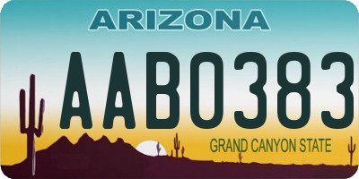 AZ license plate AAB0383