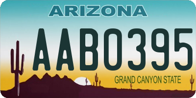 AZ license plate AAB0395