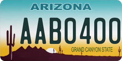 AZ license plate AAB0400