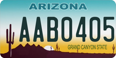 AZ license plate AAB0405