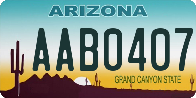 AZ license plate AAB0407