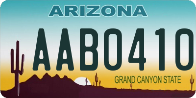 AZ license plate AAB0410