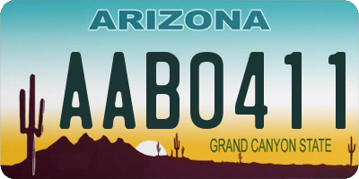 AZ license plate AAB0411