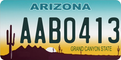 AZ license plate AAB0413