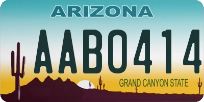 AZ license plate AAB0414