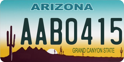 AZ license plate AAB0415