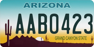 AZ license plate AAB0423