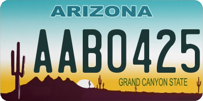 AZ license plate AAB0425