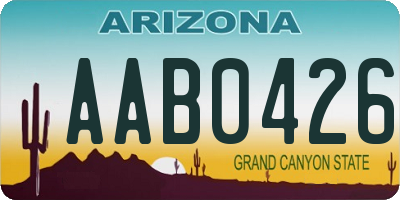 AZ license plate AAB0426