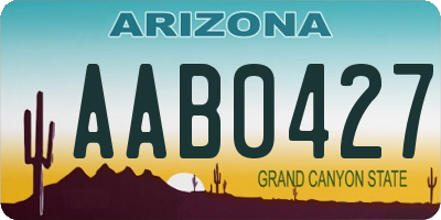 AZ license plate AAB0427