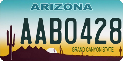 AZ license plate AAB0428