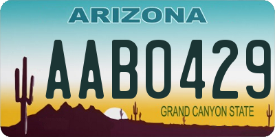 AZ license plate AAB0429