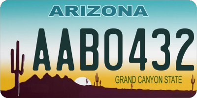 AZ license plate AAB0432