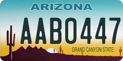 AZ license plate AAB0447