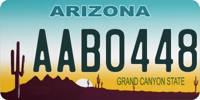 AZ license plate AAB0448