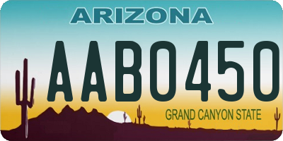 AZ license plate AAB0450