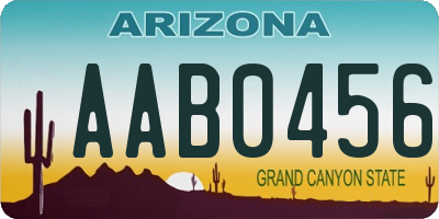 AZ license plate AAB0456