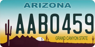 AZ license plate AAB0459